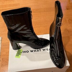 Who What Wear Shiny Black Heeled Boots